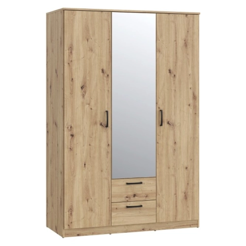 Szafa z lustrem 120 cm z szufladami NIKO Dąb Artisan